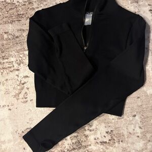 Black Quarter-Zip Sweater